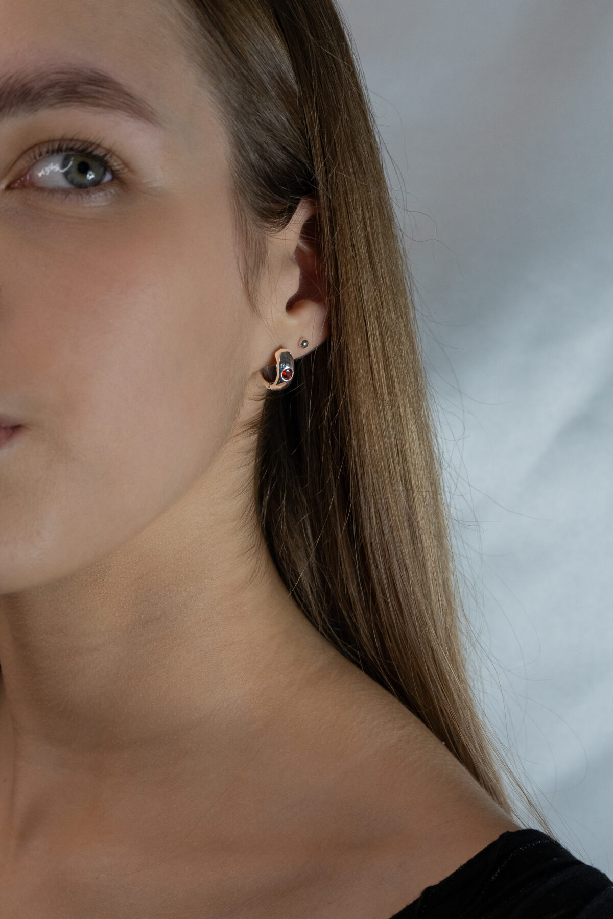 Auskarai "Akcentas" (raudona akutė) - Image 2