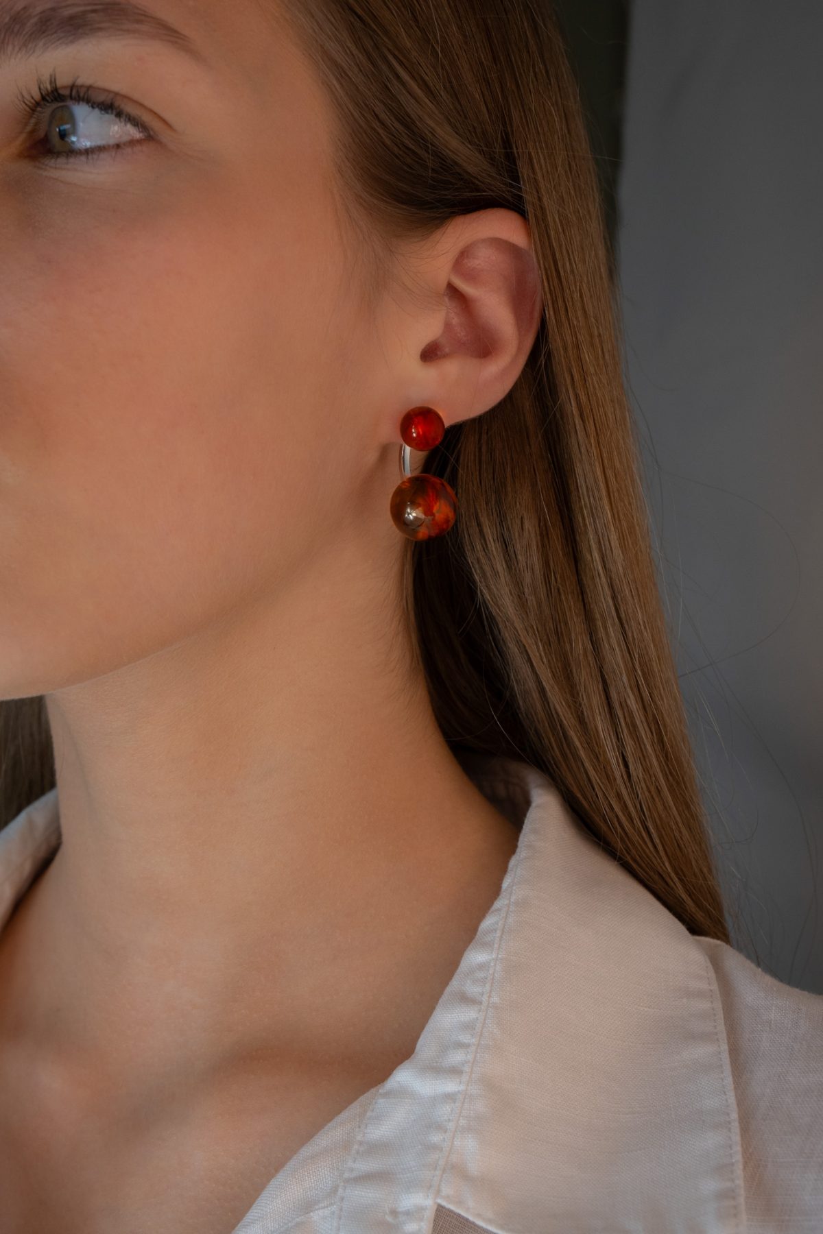 Auskarai "Gintarinė pora" (2 in 1) - Image 3