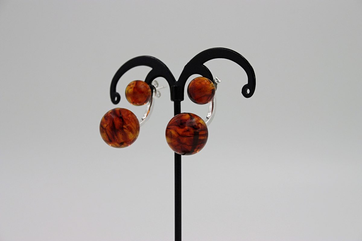 Auskarai "Gintarinė pora" (2 in 1) - Image 2